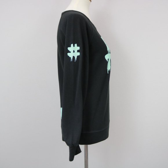 Been Trill Mall Ratz Black and Aqua Drip Logo Sweatshirt Women’s Size S - Picture 6 of 12